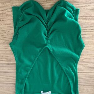 Zara Emerald Green Ruched Crop Top